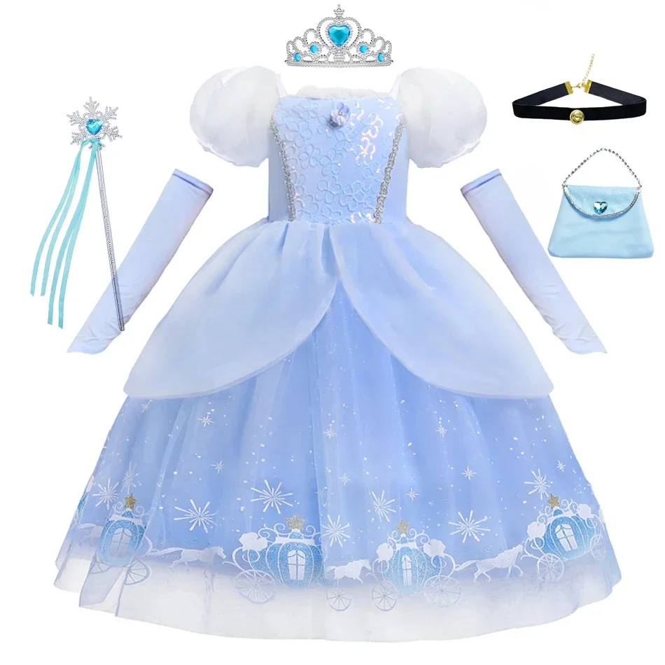 Summer Clothing For Kids Girls - Abito cosplay da principessa Cenerentola per