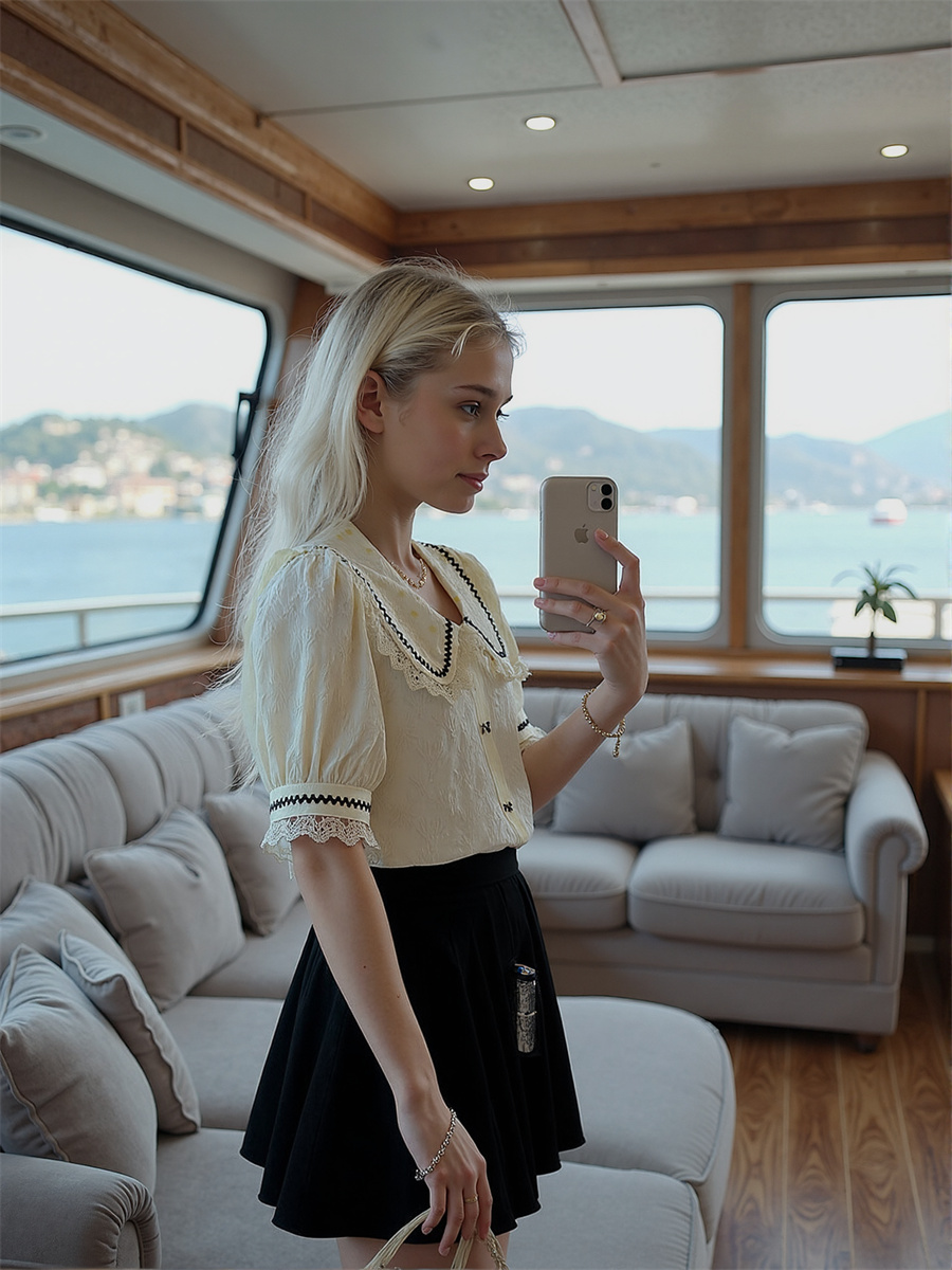 Crop Blouse Linen - Camicie di pizzo carine Camicette per