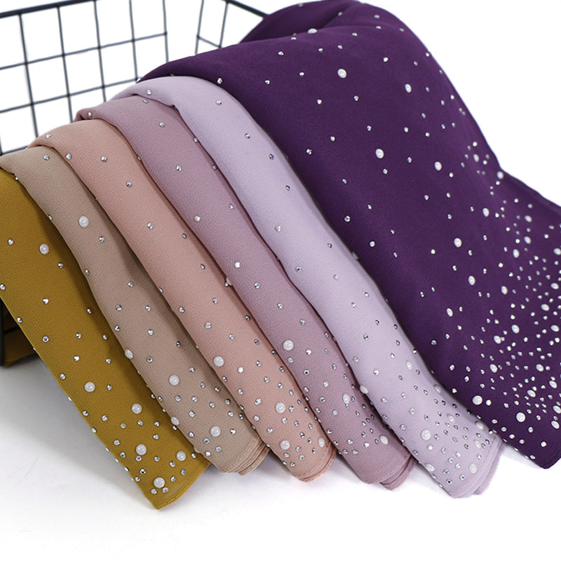 Summer Clothing Hijab - Nuovo Pianura Perline di Diamanti Bubble