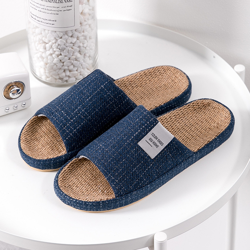 Summer Clothing Fabric - Pantofole da uomo in lino traspirante,