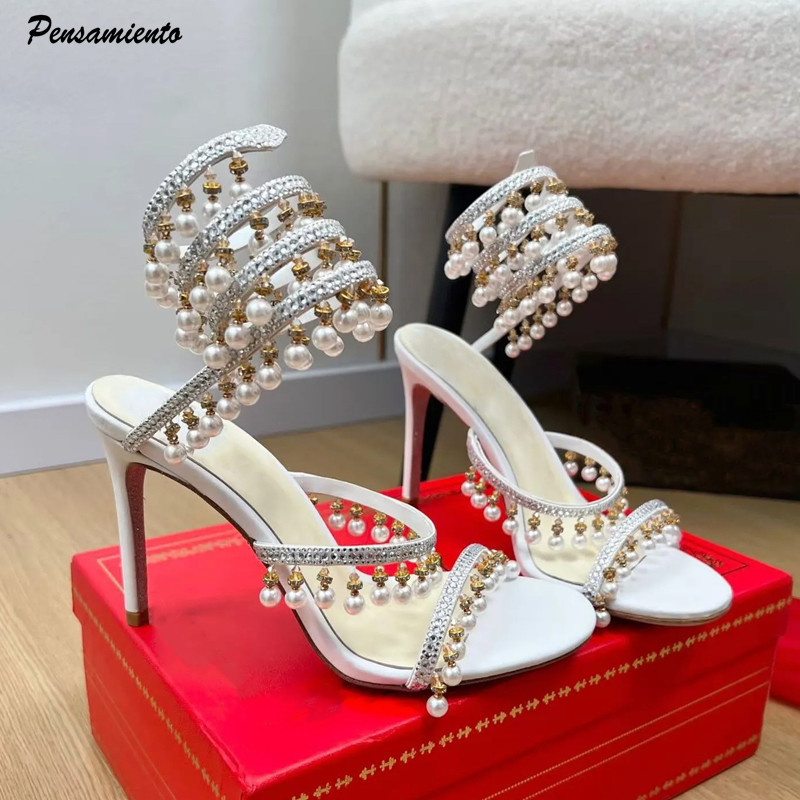 Summer Clothing Petite - Sandali gladiatore da donna con strass