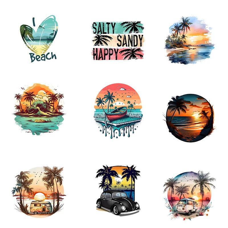 Summer Clothing Pictures - 25CM Summer Beach e Sunset Stiratura