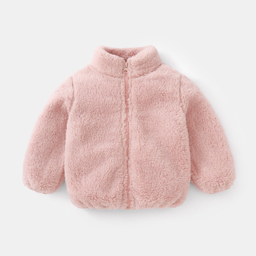 Summer Clothing Toddler - Cappotto in Peluche Tinta Unita per