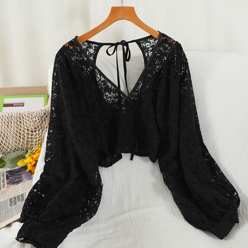 Camicette donna pizzo solido D - Crop Blouse Linen recensione e prezzo