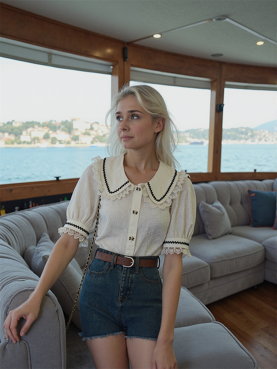 Camicie di pizzo carine Camice - Crop Blouse Linen recensione e prezzo