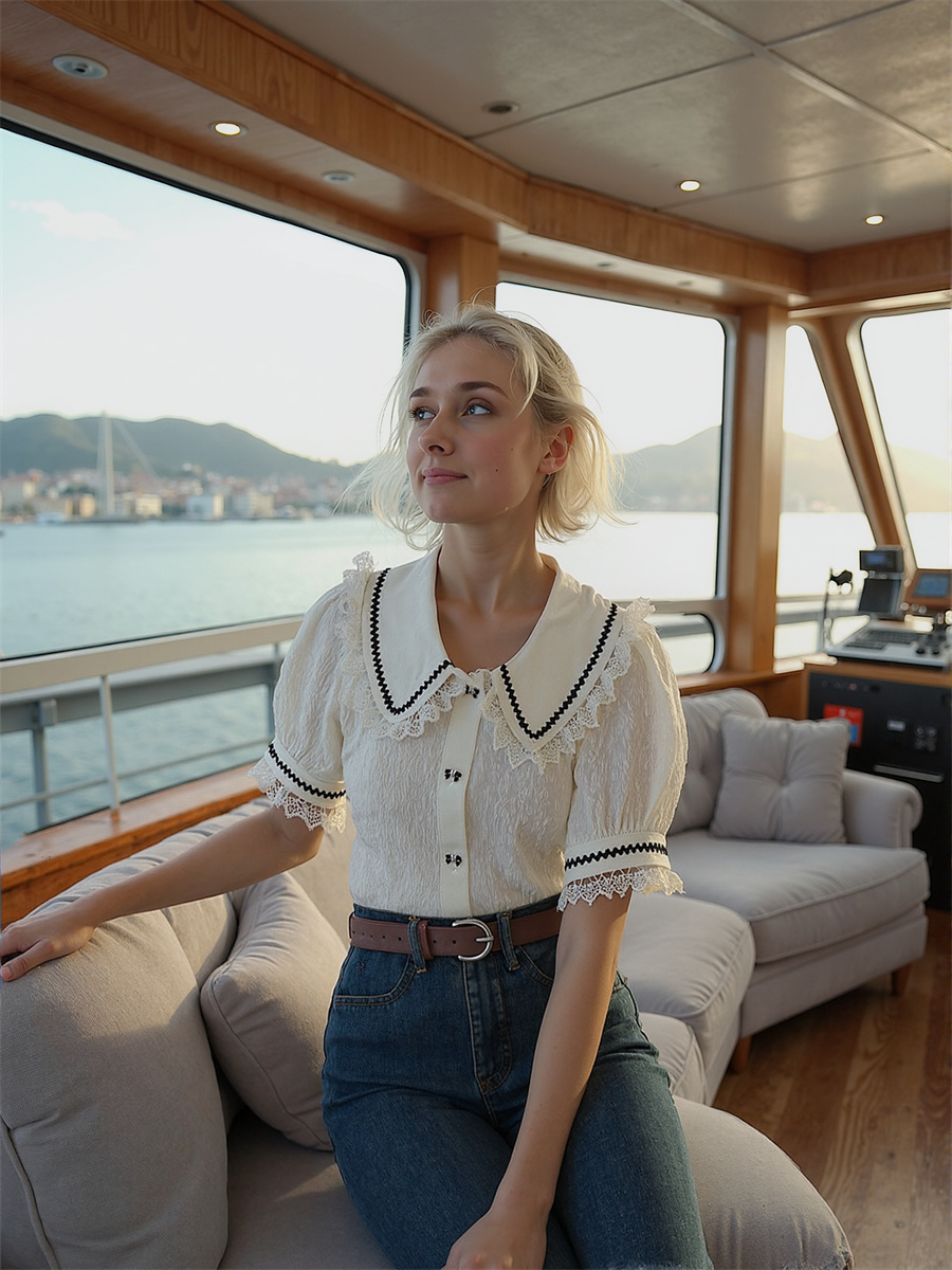 Camicie di pizzo carine Camice - Crop Blouse Linen recensione e prezzo