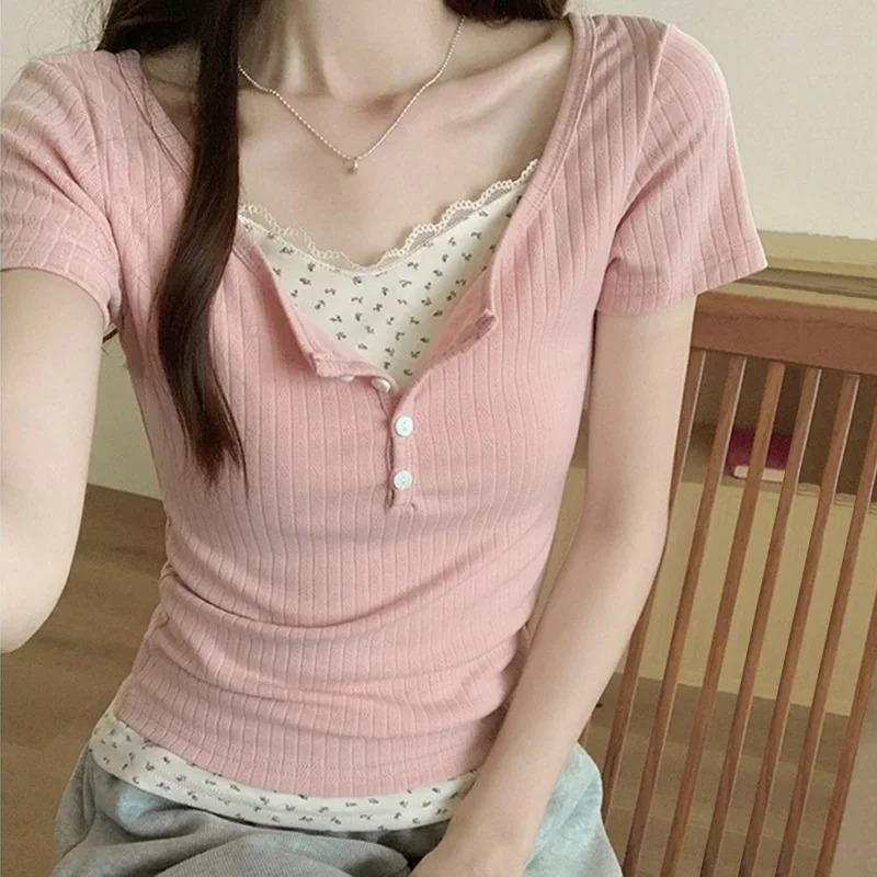 Nuova T-shirt da donna in pizz - Crop Blouse Linen recensione e prezzo