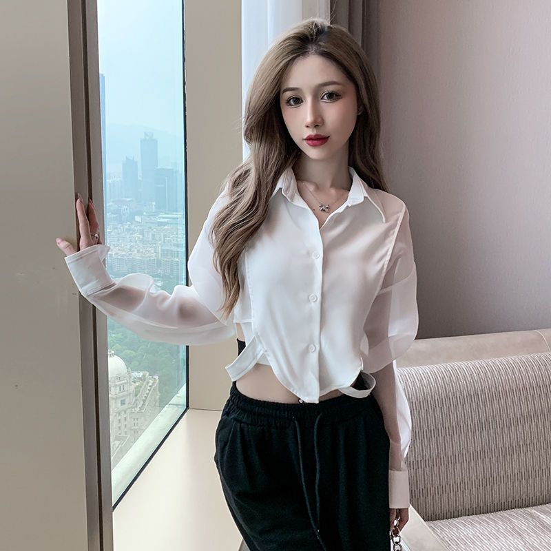 Camicie donna Retro Chic Patch - Crop Blouse Linen recensione e prezzo