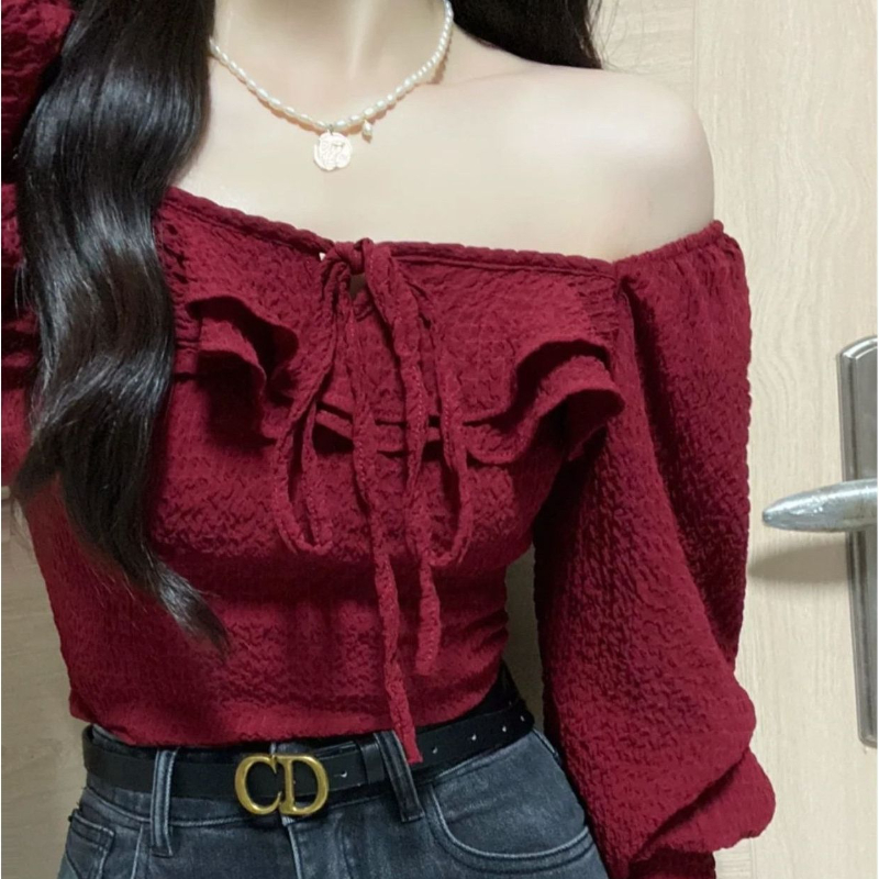 Camicette rosse con lacci Casu - Crop Blouse Linen recensione e prezzo