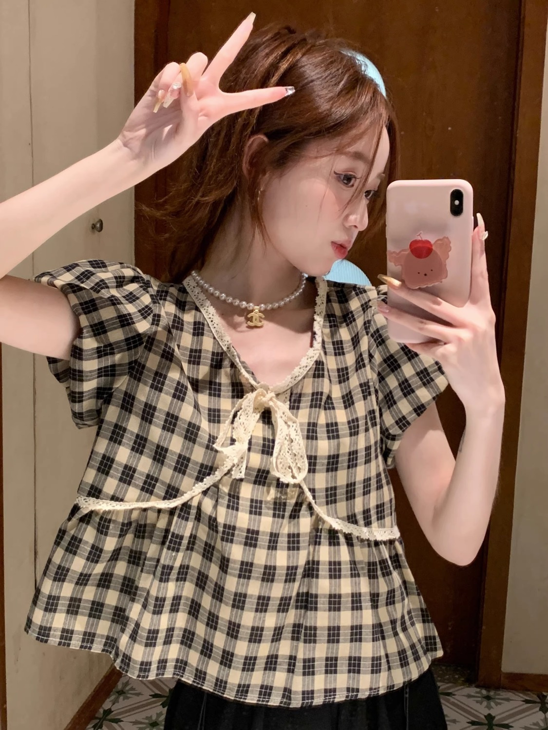 Camicette Donna Plaid Vintage  - Crop Blouse Linen recensione e prezzo