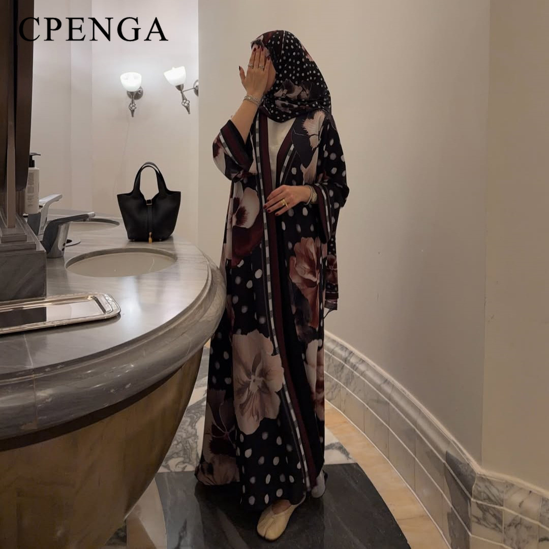 Abaya a due pezzi con stampa f - Summer Clothing Hijab recensione e prezzo