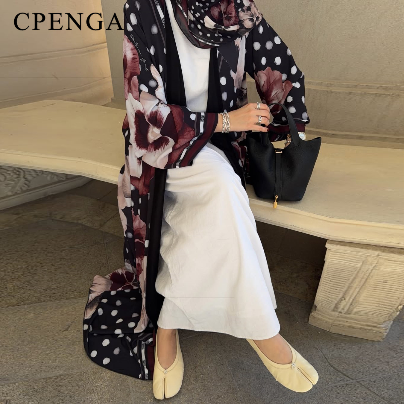 Abaya a due pezzi con stampa f - Summer Clothing Hijab recensione e prezzo